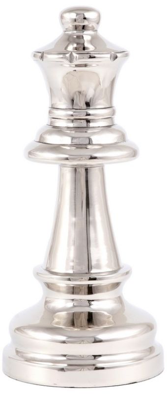 Elegant 30.5cm Aluminium Queen Chess Player Ornament, perfect for chess lovers and collectors, adds sophistication to any decor.