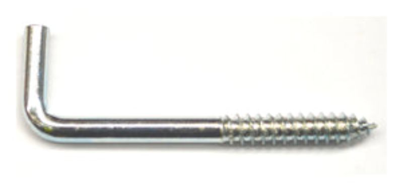 Zinc-plated square screw hook #W910, 1-13/16 inches long, ideal for heavy-duty hanging and organizing tasks.