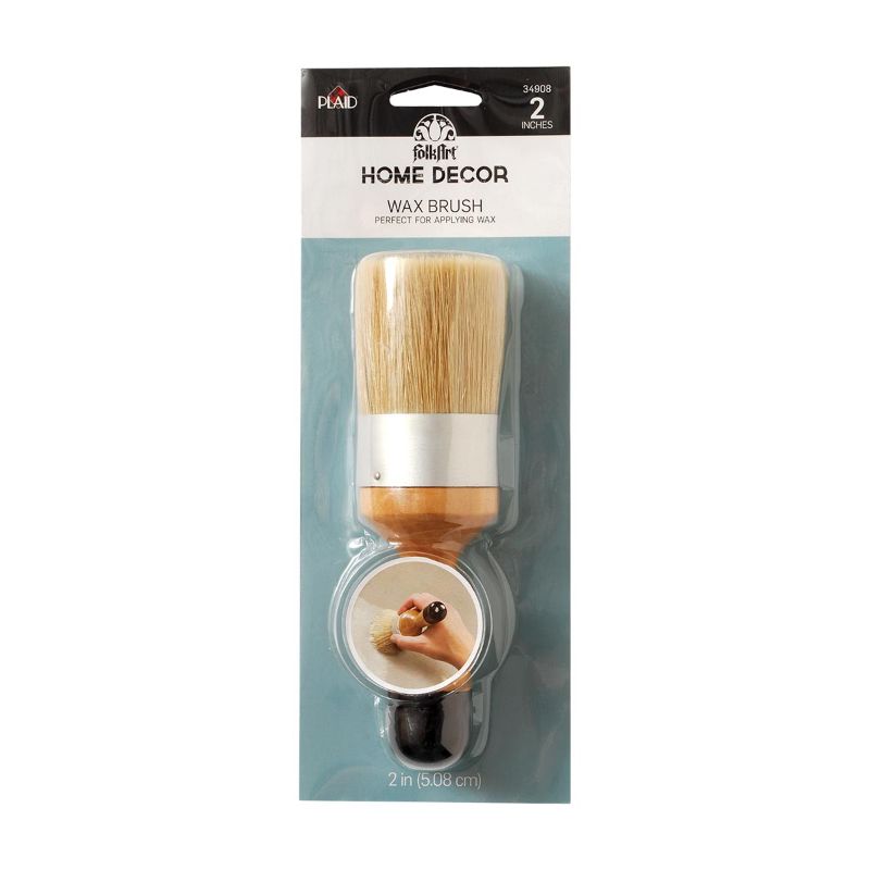 Large wax brush designed for applying FolkArt Home Décor Chalk, ensuring smooth, even coverage on creative projects.
