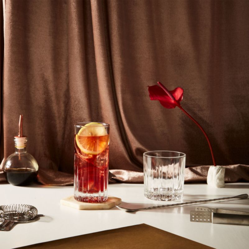 Set of 6 Ocean Hiball glasses, 350ml, featuring a sleek design and durable glass for cocktails and beverages.