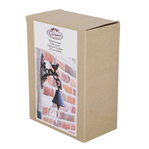 Rustic cast iron doorbell featuring a charming bird design, perfect for welcoming guests at home or garden.