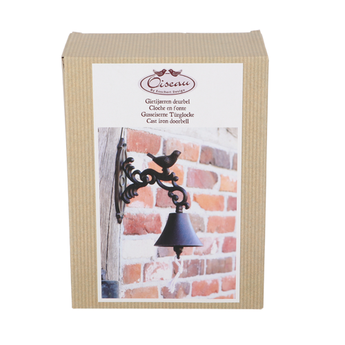Rustic cast iron doorbell featuring a charming bird design, measuring 24cm, perfect for welcoming guests at your home.