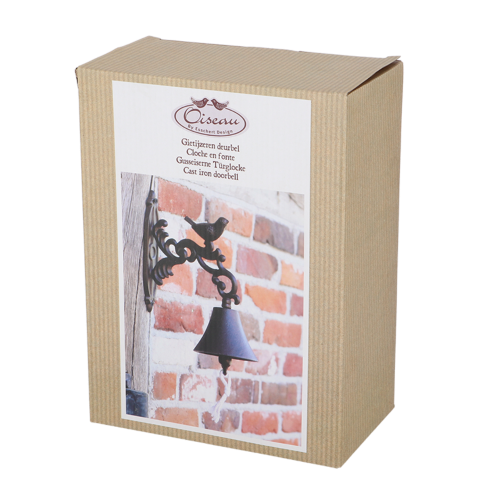 Rustic cast iron doorbell featuring a charming bird design, perfect for welcoming guests to your home.