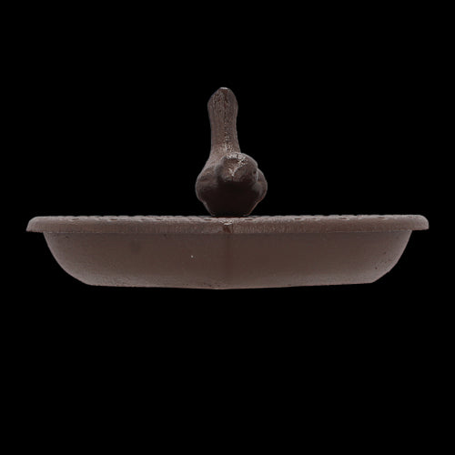 Cast iron heart-shaped bird feeders and baths, 17cm, perfect for attracting birds with food or water in your garden.