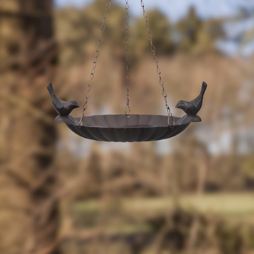 Bird Bath - Hanging W/2 Birds (21 x 15 x 7.8cm)