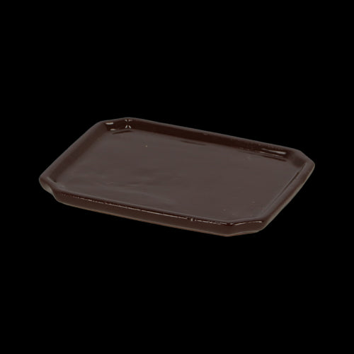 Set of 4 elegant rectangular bonsai saucers, 17 x 13 x 2cm, ensuring drainage and surface protection for miniature trees.