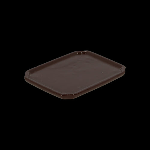 Set of 4 rectangular bonsai saucers, 17 x 13 x 2cm, designed for drainage and elegant display of miniature trees.