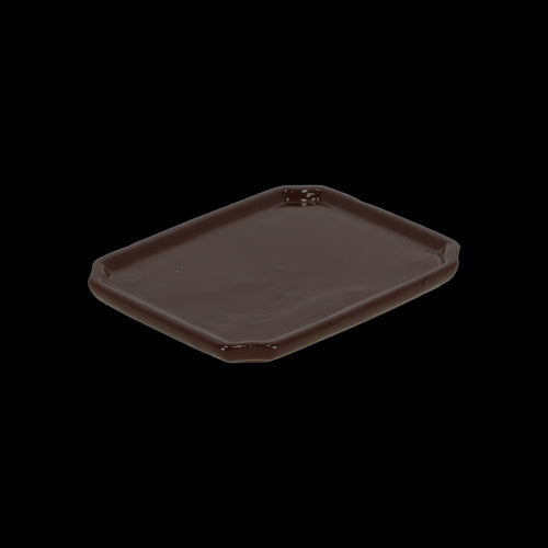 Set of 4 rectangular bonsai saucers (17 x 13 x 2cm) for drainage and surface protection, stylish and functional for plant displays.