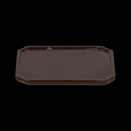 Rectangular bonsai saucers set of 4, measuring 21 x 17 x 2cm, perfect for collecting water and enhancing plant displays.