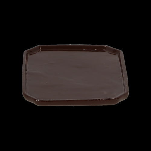 Rectangular bonsai saucer set of 2, 25x21x2cm, designed for drainage and displaying miniature trees, enhancing growth.