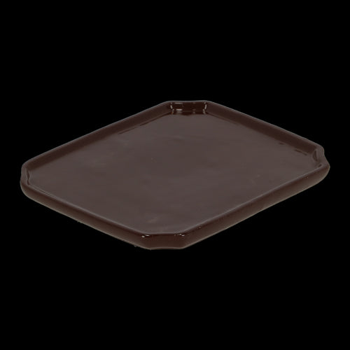 Rectangular large bonsai saucers, 25 x 21 x 2cm, designed for drainage and display; set of 2 for healthy bonsai growth.
