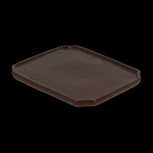 Rectangular large bonsai saucers, 25 x 21 x 2cm, set of 2, designed for drainage and showcasing miniature trees.