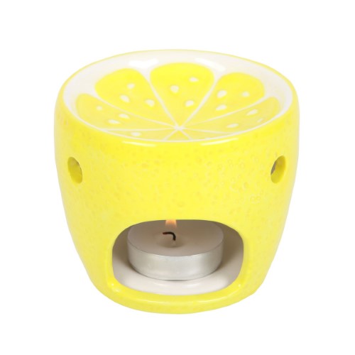 Bright yellow lemon oil burner from Smartfox NZ, perfect for diffusing essential oils and adding a whimsical touch to decor.