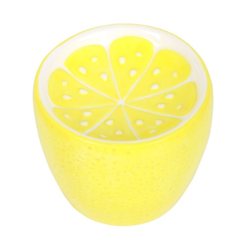 Bright yellow lemon-themed oil burner, H:11 x W:11 x D:14.5 cm, perfect for diffusing essential oils and enhancing decor.