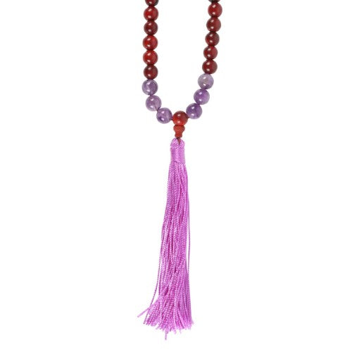 Intuition Rosewood & Amethyst Mala Necklace