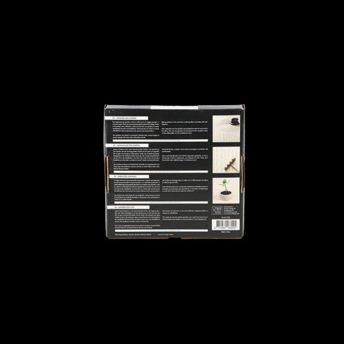 Compact 20x20cm Zen garden set featuring white sand, stones, planter, and rake for tranquil meditation at home or office.