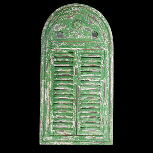 Mirror - Louvre Distressed Green (75cm)