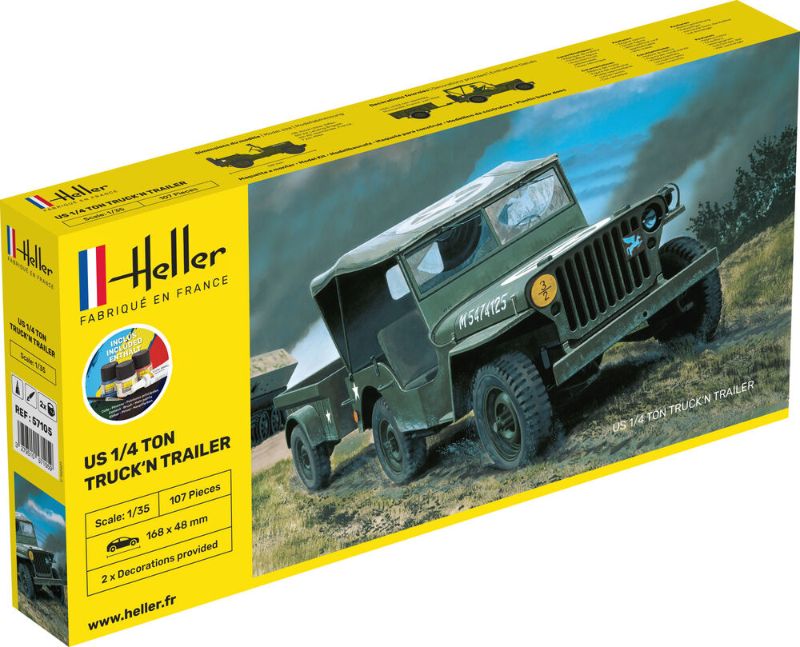 Heller: Starter Kit Us 1/4 Ton Truck 'N Trailer