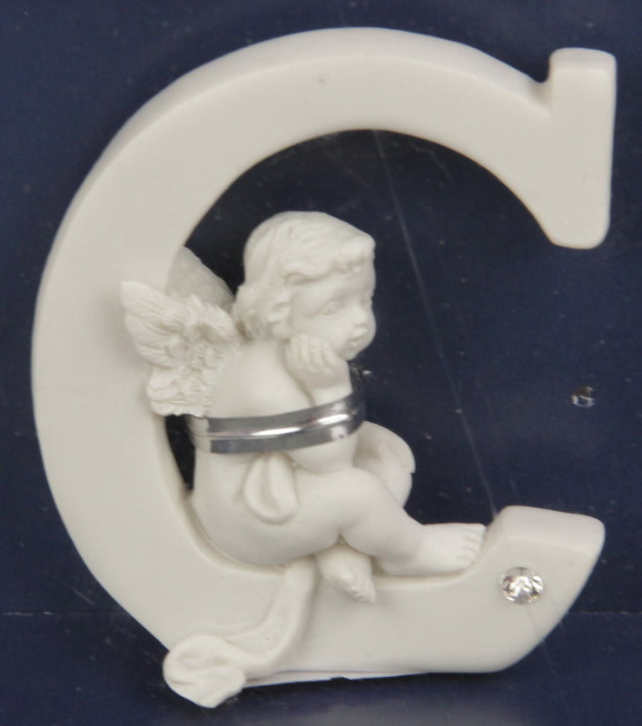 Whimsical Letter Cherub - C, 7 cm tall, perfect for children's rooms, nurseries, or personalized decor displays.