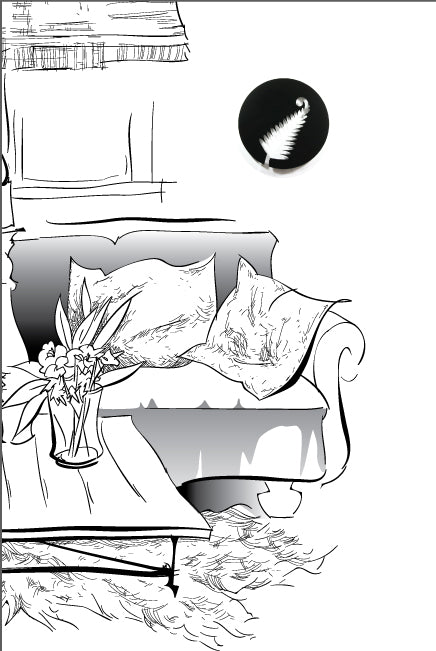 Circular Kiwiana wall art featuring a fern motif, 300 mm diameter, made from durable ACM for indoor/outdoor use.