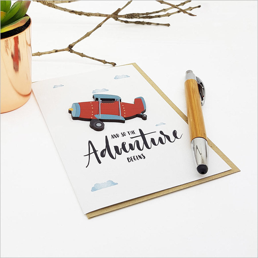 Greeting card with embellishments, perfect for new beginnings, crafted from premium textured cardstock in New Zealand.