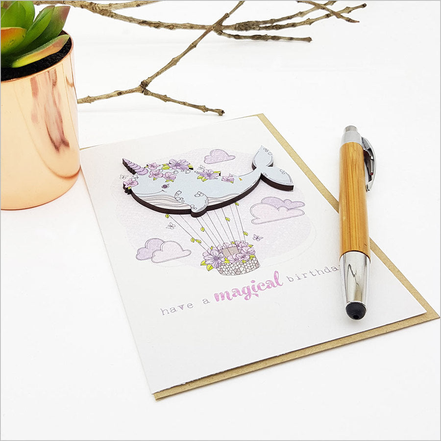 Magical Birthday Greeting Card with elegant embellishments, crafted from 250gsm card, perfect for heartfelt wishes.