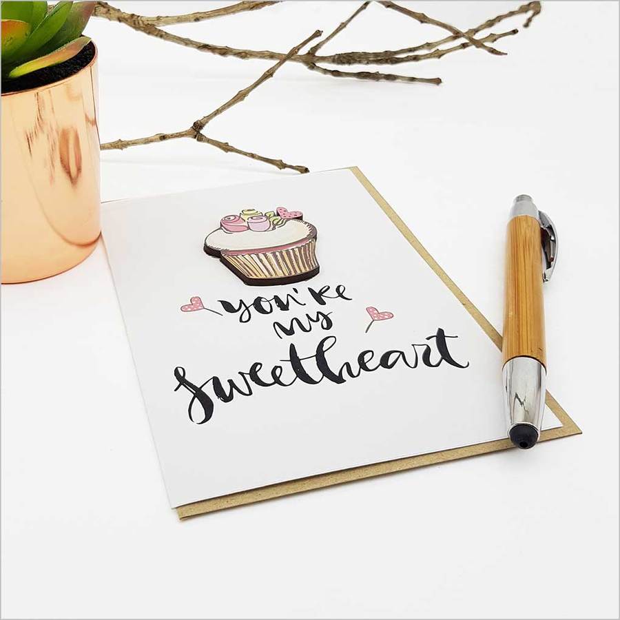 "Elegant 'You're My Sweetheart' greeting card with vibrant embellishments and premium textured cardstock, perfect for expressing love."
