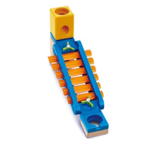 Colorful Hape Sonic Playground Toy with a xylophone rail, designed for children to explore music and enhance motor skills.