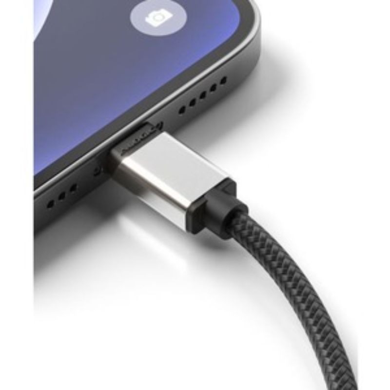 Alogic Ultra Fast Plus USB-A to Lightning cable, 1m, featuring durable double-braided design for fast charging and data transfer.