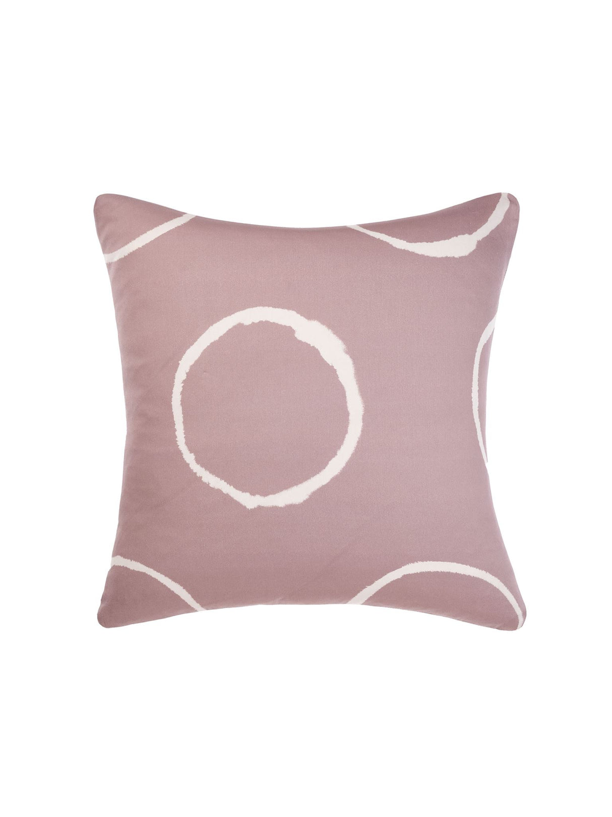 Soft neutral and dusky pink tie-dyed European pillowcase in luxurious 100% cotton sateen, measuring 65 x 65cm.