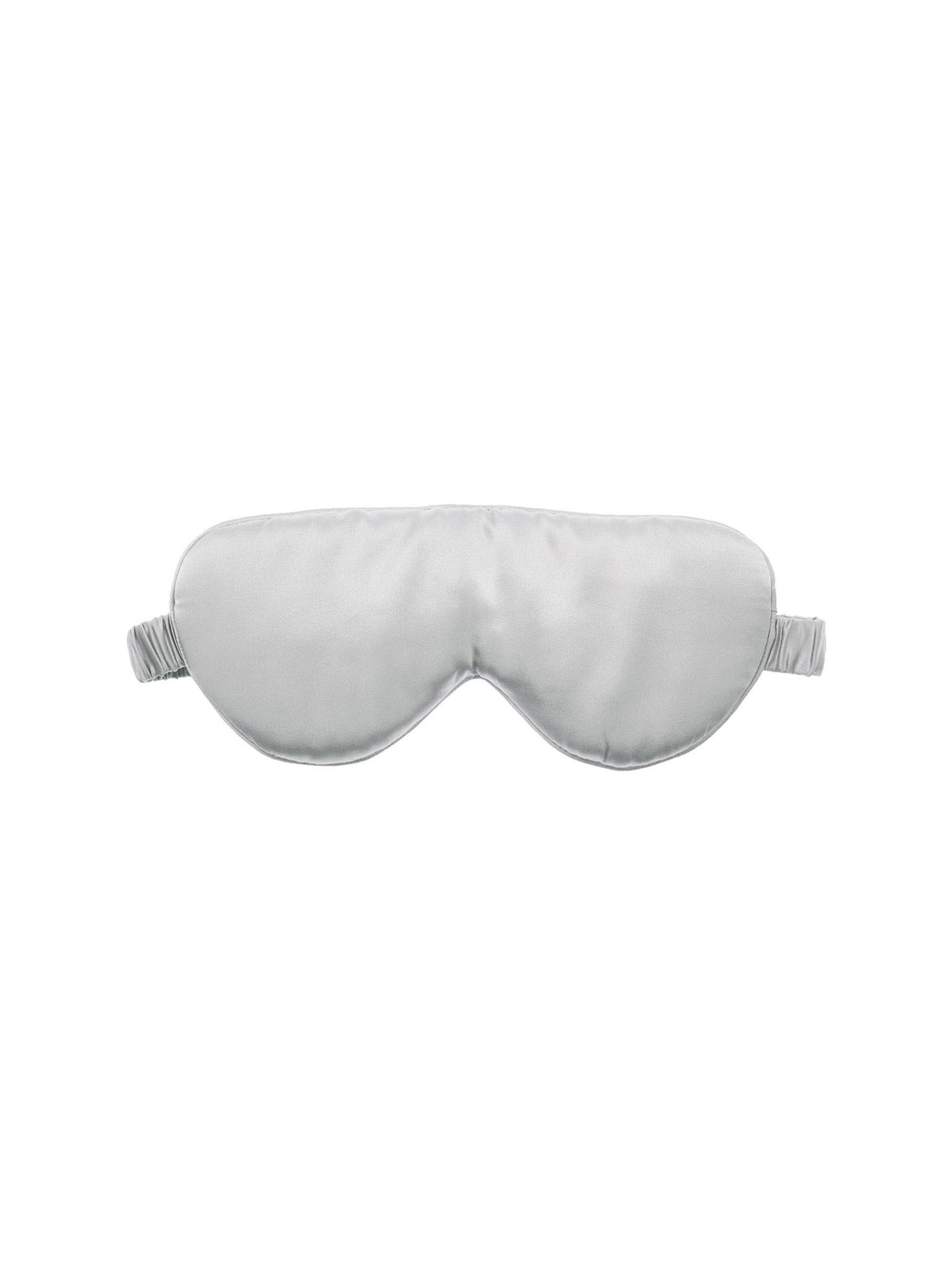 Silk Sleep Mask by Savona in silver, made of 100% silk sateen, designed for optimal light-blocking comfort.