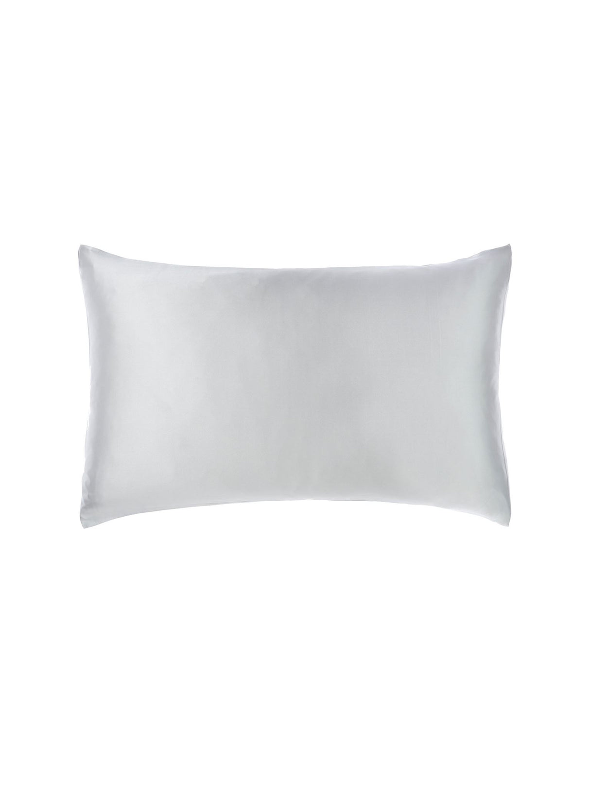 Silk Pillowcase by Savona in silver, 100% pure silk sateen, enhances sleep quality and promotes healthy skin and hair.