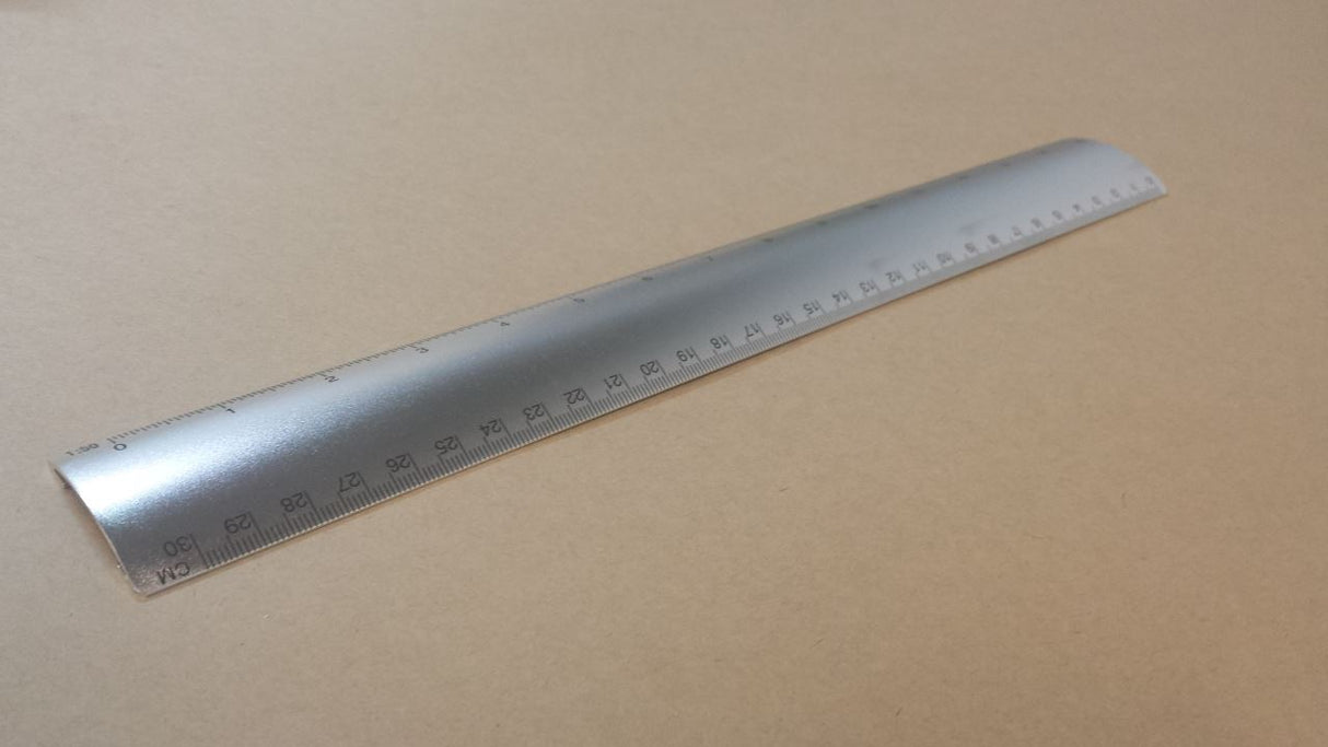 Aluminium Scale Ruler, 30cm long with 1:50 scale, ideal for carpenters and builders, elegantly packaged for gifting.