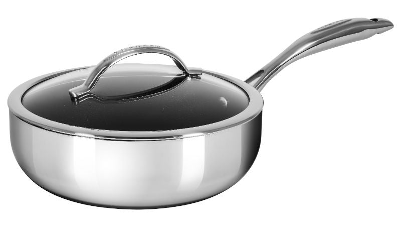 Deep Saute Pan Scanpan Haptiq 26cm/3.7L with Stratanium+ non-stick coating for healthy, efficient cooking and elegant design.
