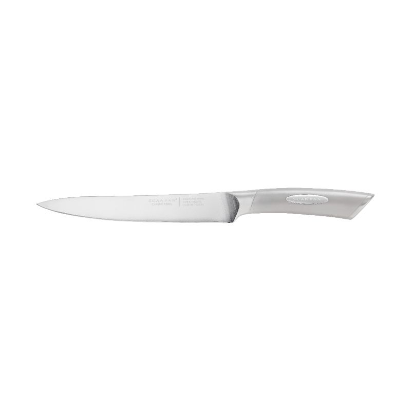 Scanpan Classic Steel Carving Knife (20cm) featuring German stainless steel, ergonomic handle, and precision slicing edge.