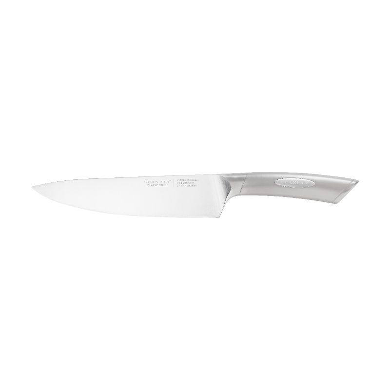 Scanpan Classic Steel Chef's Knife (20cm) featuring a robust German stainless steel blade and ergonomic handle for precise cutting.