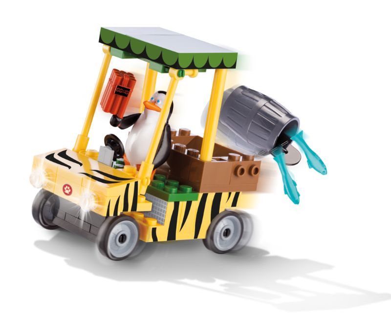 Colorful Golf Cart Madness building set from Cobi with 80 interlocking pieces, includes Mr. Talon figure and fun accessories.