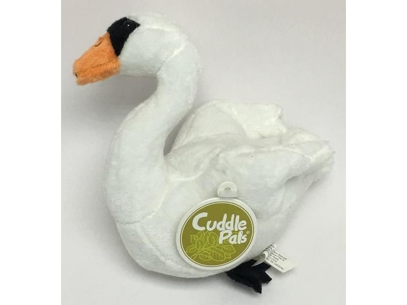 A soft, elegant white swan plush toy, perfect for cuddling, measuring 17 cm, designed for kids aged 3 and up.