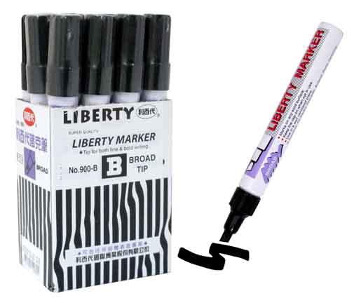 Broad tip black board markers in a pack of 12, ideal for vibrant writing and drawing on smooth surfaces.