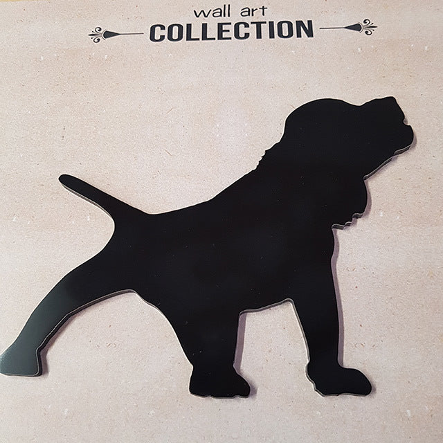 Intricate black dog-themed wall art set, crafted from durable aluminium composite, perfect for indoor or outdoor decor.