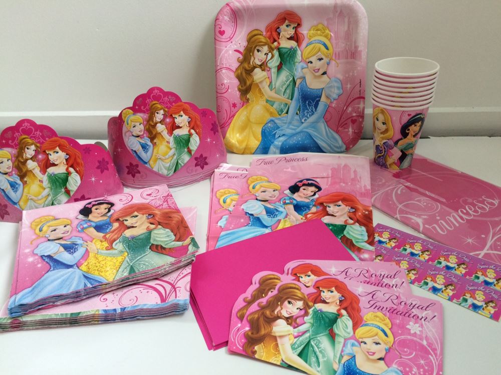 Set of 8 Disney Princess tiaras in vibrant colors, perfect for birthdays and magical celebrations.