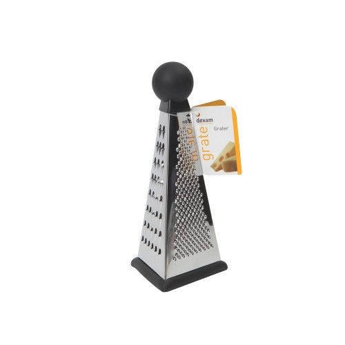 Dexam Triangular Grater with non-slip base, three grating surfaces, and comfort grip handle for safe, efficient food prep.