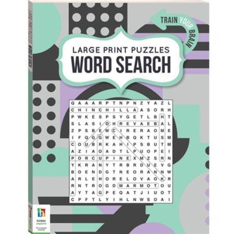Large Print Word Search Book 1 featuring over 80 puzzles, designed for fun and easy word searching for all ages.