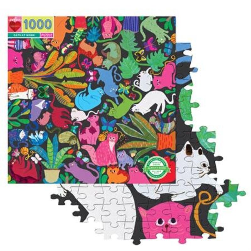 Jigsaw Puzzle - eeBoo Cats at Work (1000pcs)