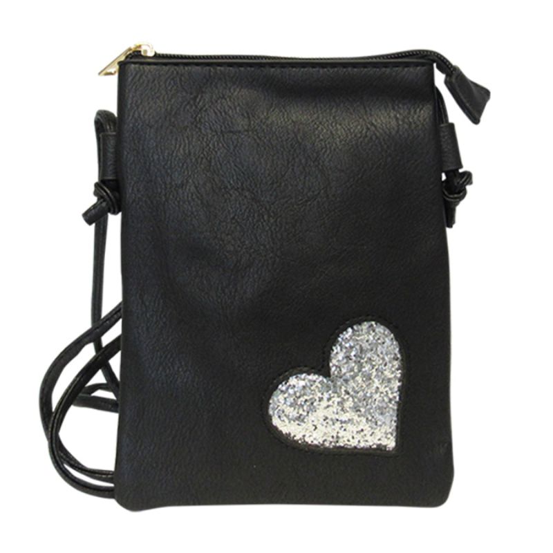 Shoulder Bag - Bling Heart (Black)