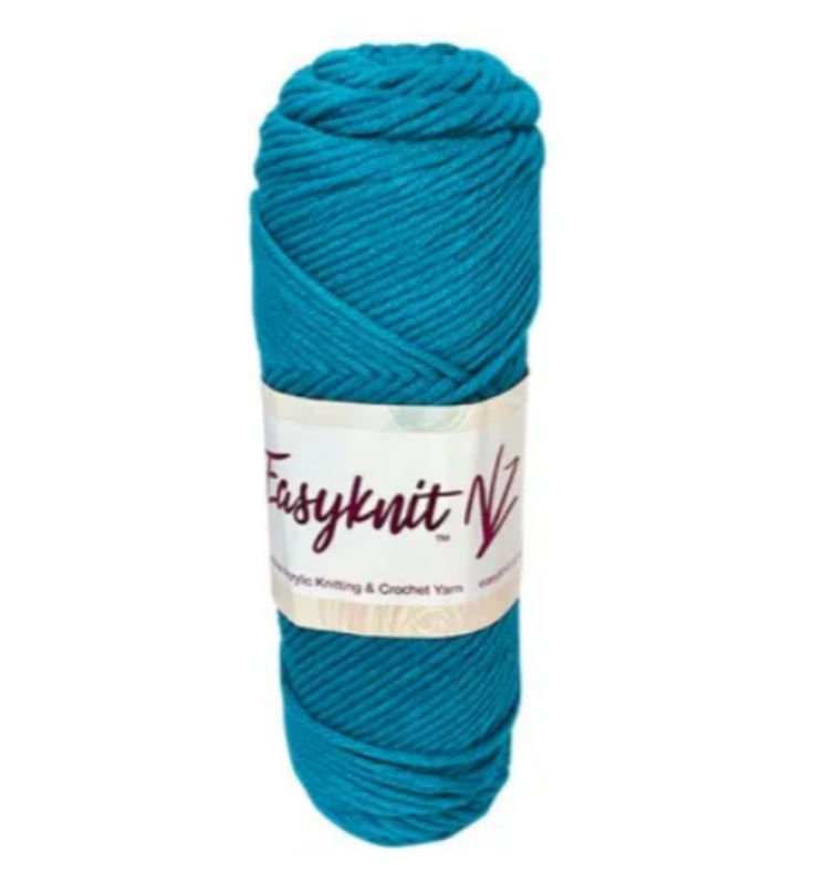 Bright blue EasyKnit Premium yarn in a 100g ball, perfect for cozy projects and vibrant garments. Ideal for crafters.