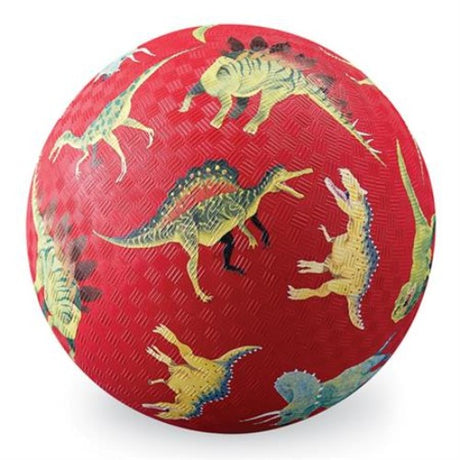 Vibrant dinosaur-themed 5" playground ball for imaginative play, designed for toddlers' indoor and outdoor activities.