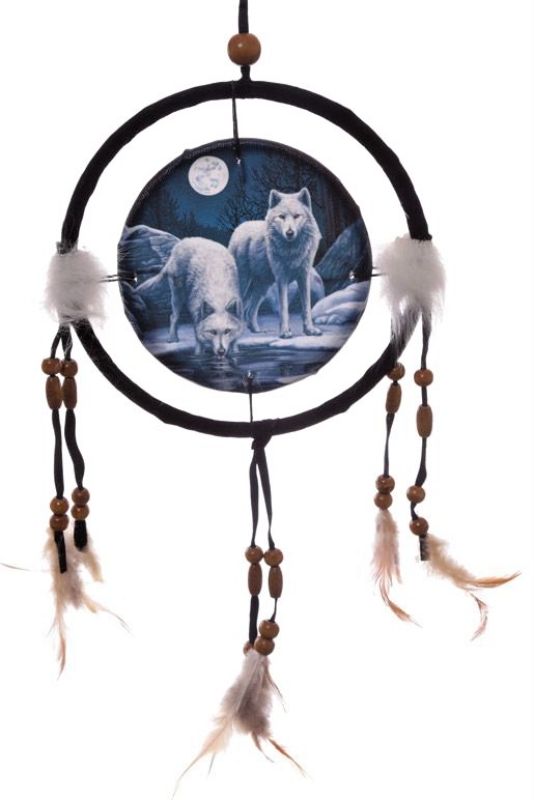 Winter-themed 16cm dreamcatcher by Lisa Parker featuring intricate designs, symbolizing protection and dreams.