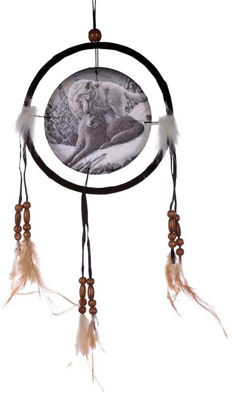 Dreamcatcher - Snow Kisses by Lisa Parker, 16cm, featuring soft colors, delicate feathers, and intricate patterns for serene decor.