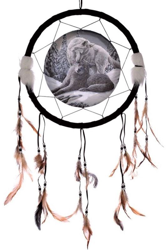 Dreamcatcher featuring winter-themed Snow Kisses design by LISA PARKER, measuring 33cm, perfect for home decor and serenity.